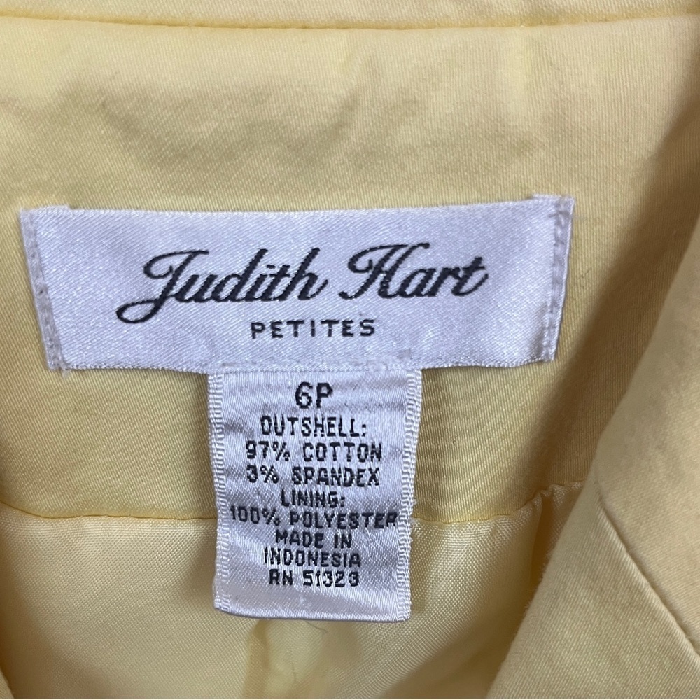 Yellow Blazer Top with 3/4 Sleeve and Lining Size 6P - Picture 2 of 8